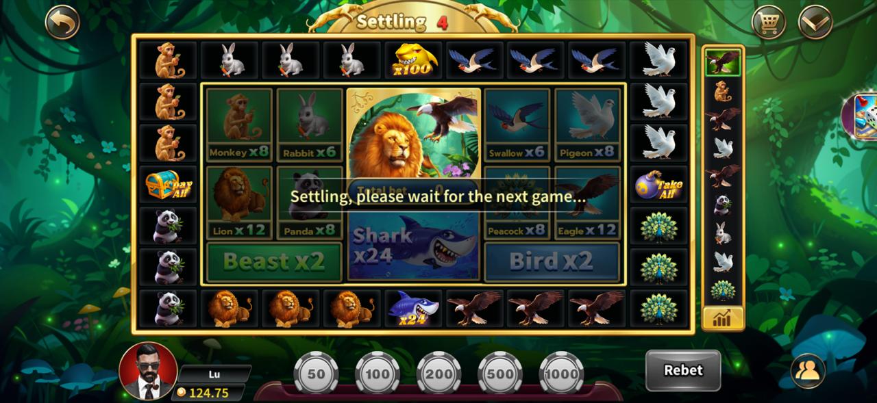 Animal wheel game in Royal X Casino showing symbol multipliers and a betting grid